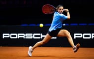 Emma Navarro of the United States during practice ahead of the Porsche Tennis Grand Prix at Porsche Arena. Source: Getty