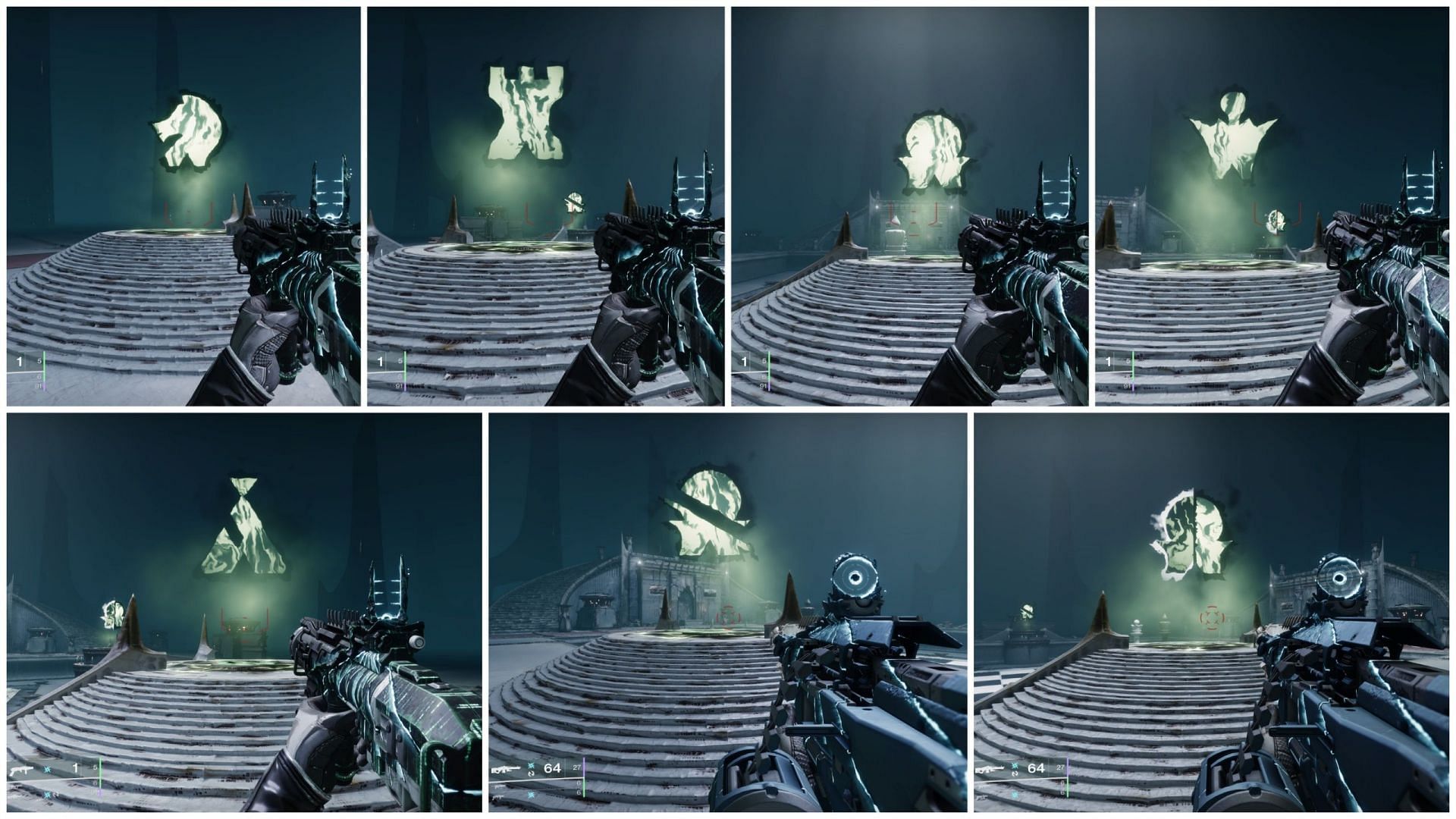 Chess pieces present as green hologram in Destiny 2 (Image via Bungie)