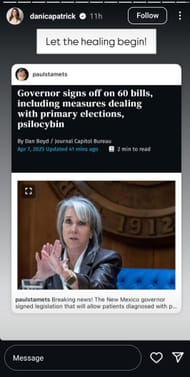 Danica Patrick's story - Source: via @danicapatrick on Instagram