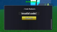 The "Invalid code!" error in Zeno Piece (Image via Roblox)