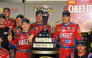 NASCAR Sprint Cup Series driver Mark Martin (5) (left of center) wins the Southern 500 at Darlington Raceway - Source: Imagn