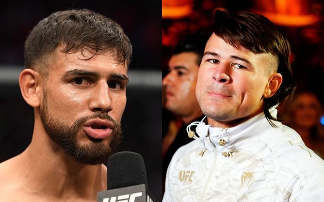 Diego Lopes and Yair Rodriguez get into each other's faces post-UFC 314 presser after the former accuses the latter of threatening a female teammate