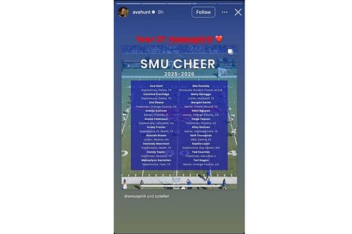 Chiefs Heiress Ava Hunt drops 2-word reaction on sophomore year cheerleading duties at SMU