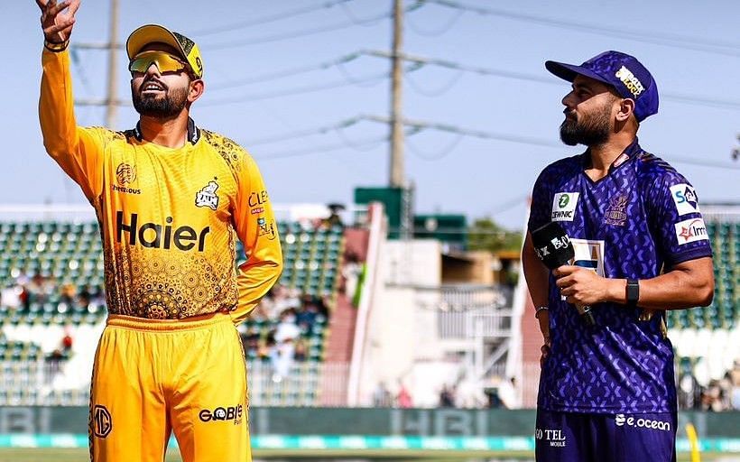 Babar Azam and Saud Shakeel during toss. (Image Credits: PZ X)