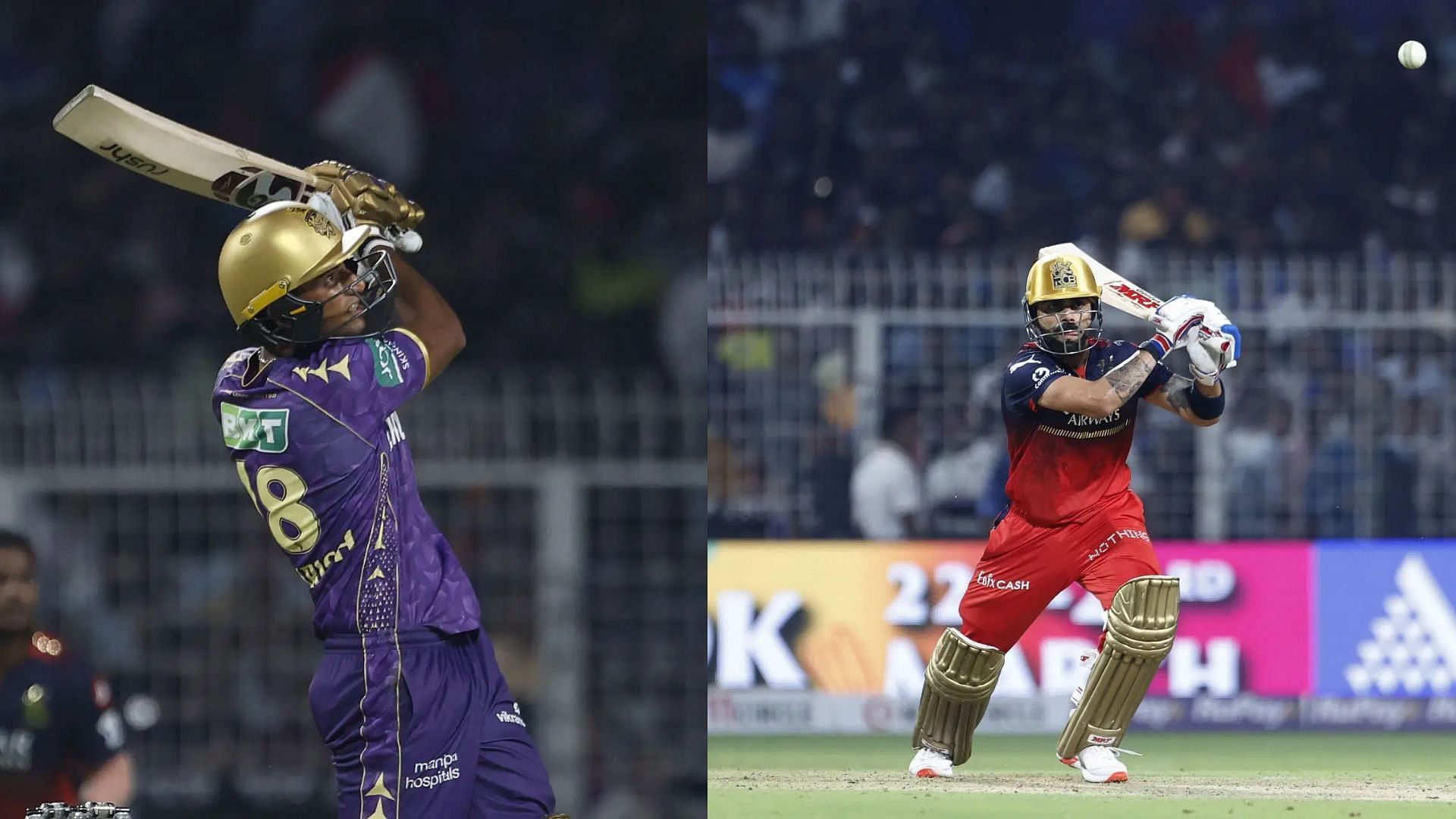 Angkrish Raghuvanshi and Virat Kohli in action during the IPL 2025 season (Image Credits: Getty)