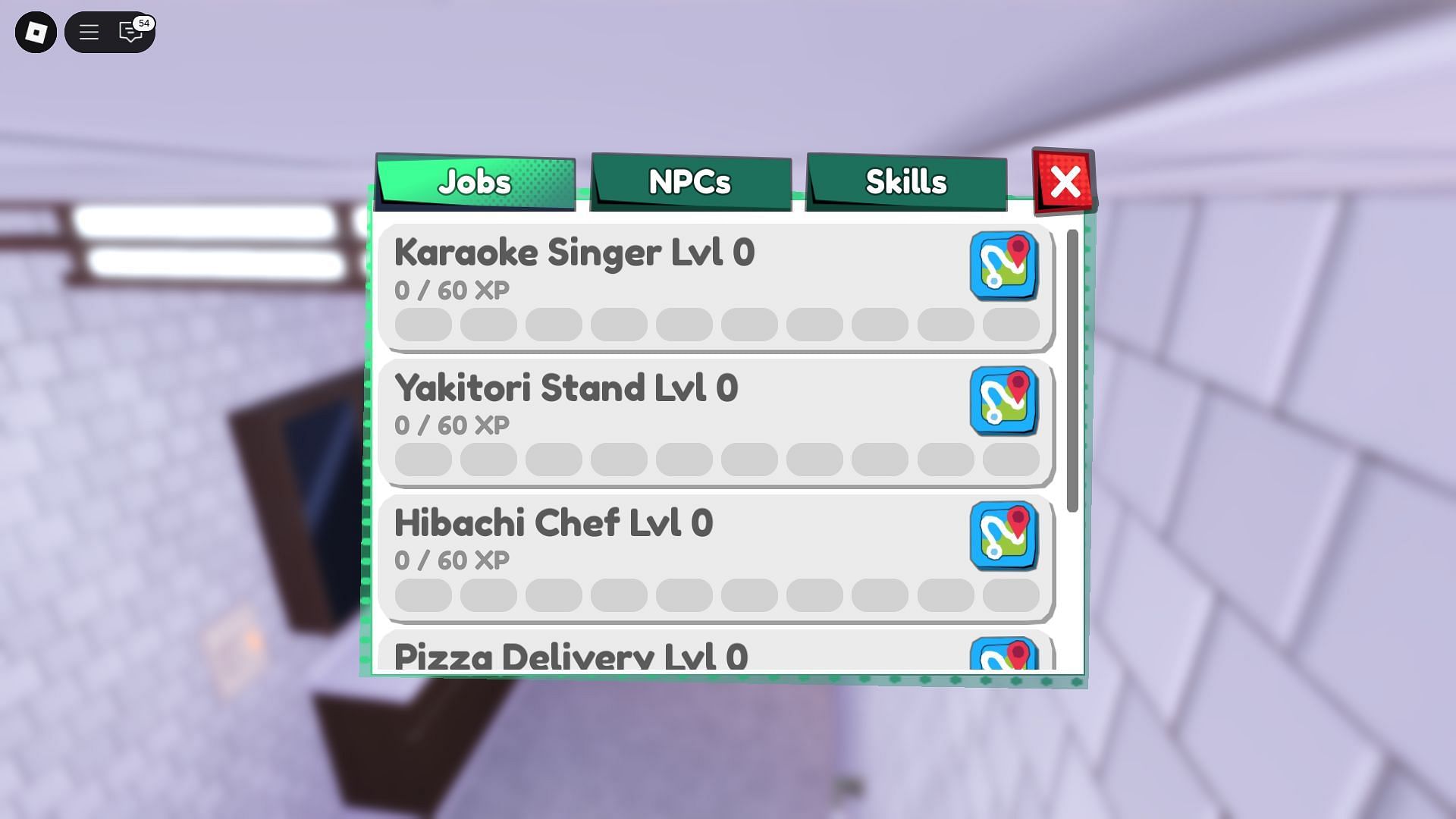 Jobs list (Image via Roblox)