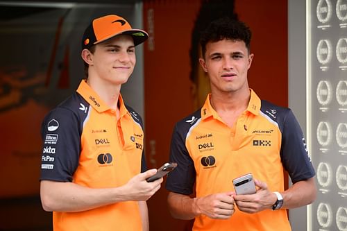 Oscar Piastri [L] with Lando Norris [R] at F1 Grand Prix of Saudi Arabia - Previews - Source: Getty