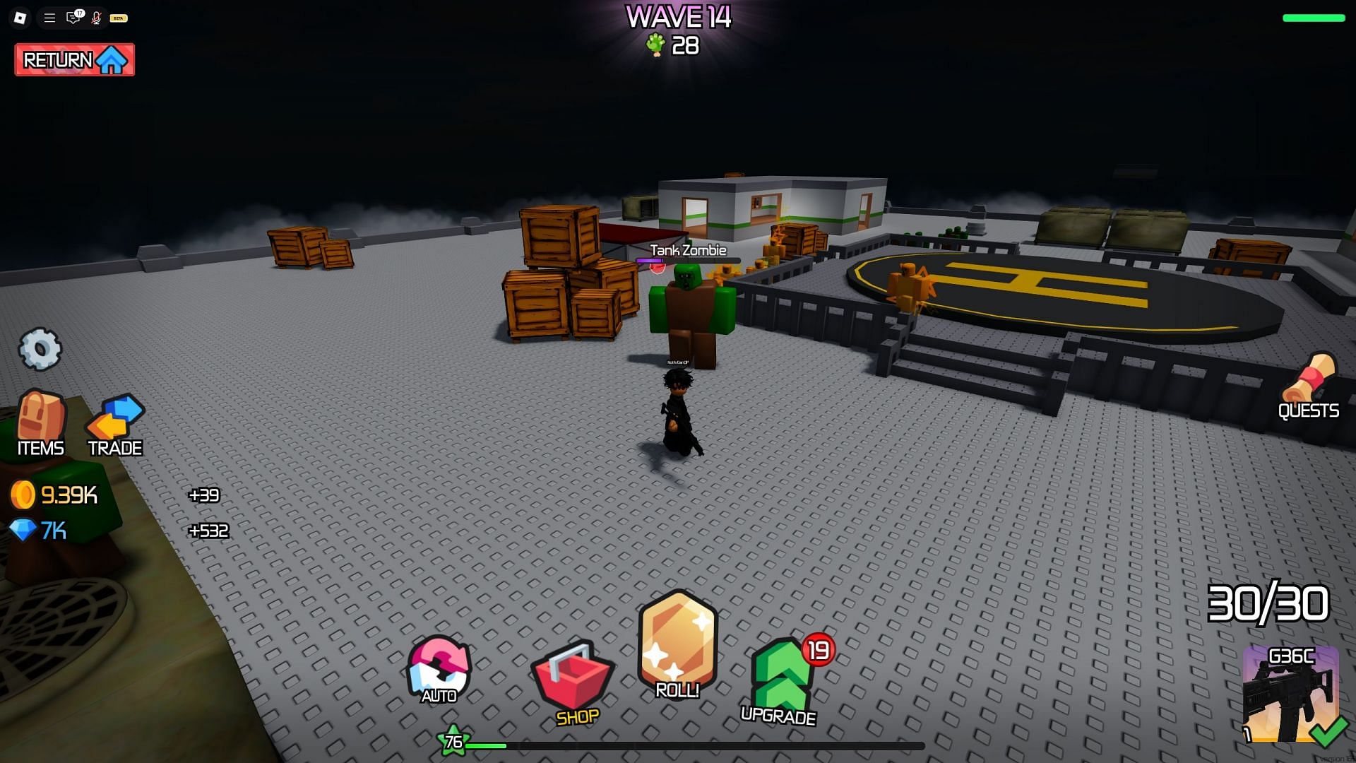 Gameplay screenshot from the Zombie Raids (Image via Roblox)