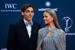 Mondo Duplantis' fiancée Desiré reacts to pole-vaulter being presented Laureus award by Novak Djokovic