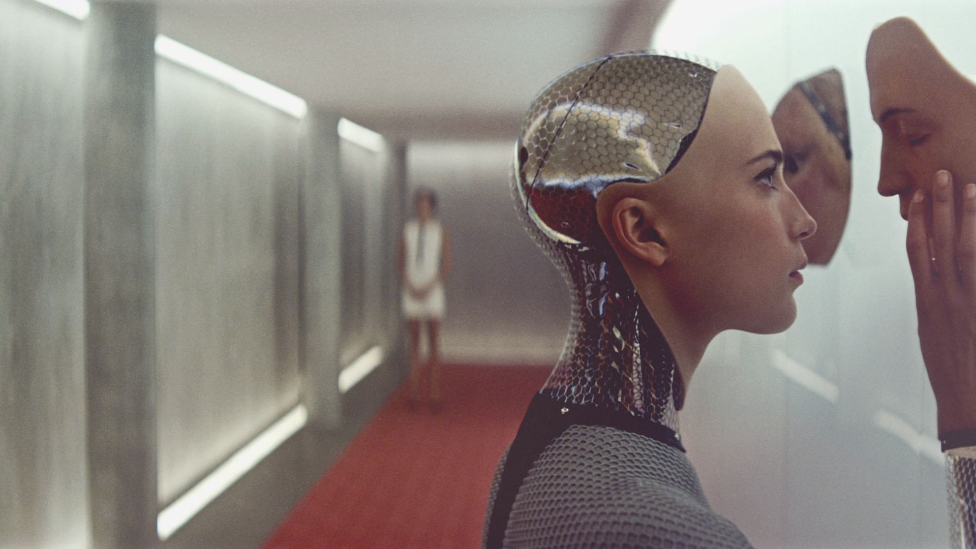 Ex Machina deals with AI and self-awareness (Image via A24)