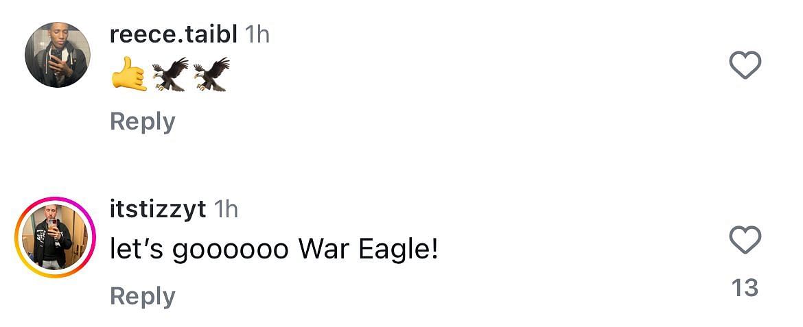 Auburn fans hype up Keyshawn Hall (IG/recruitsnews)