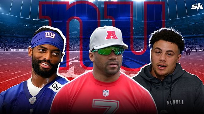 Russell Wilson teases offseason prep at Georgia Tech with Darius Slayton, Theo Johnson
