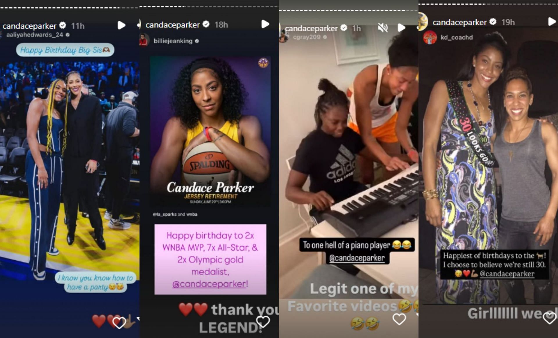 Candace Parker received many birthday wishes (via @candaceparker/Instagram)