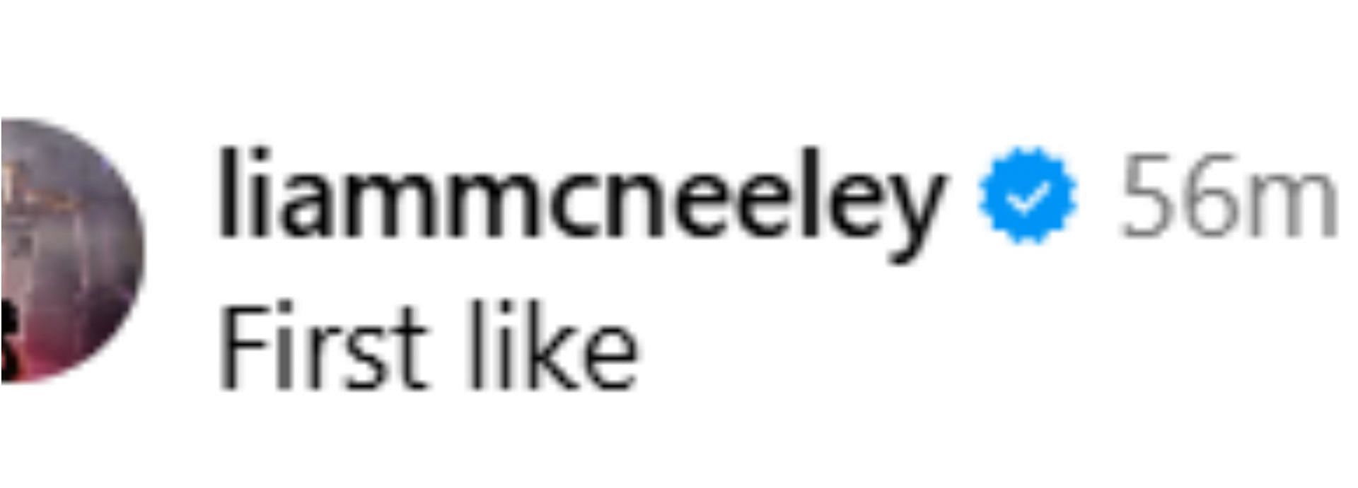 Liam McNeeley drops 2-word reaction to Cooper Flagg&rsquo;s farewell message. Credit: IG/@cooper_flagg