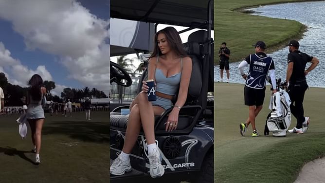 Wayne Gretzky's daughter Paulina turns heads at LIV Golf Miami Day 3 in powder blue sporty-chic golf outfit with $368 worth of accessories