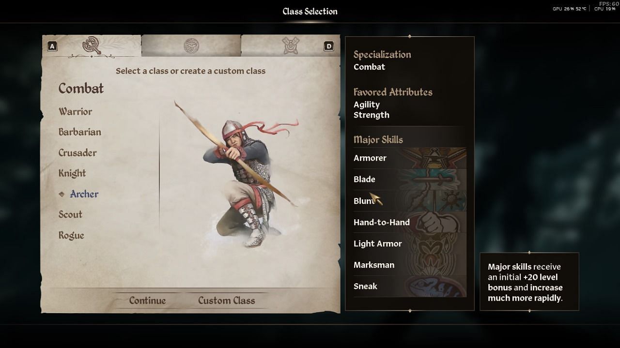 Archer class in Oblivion Remastered (Image via Sportskeeda Gaming/Bethesda Softworks)