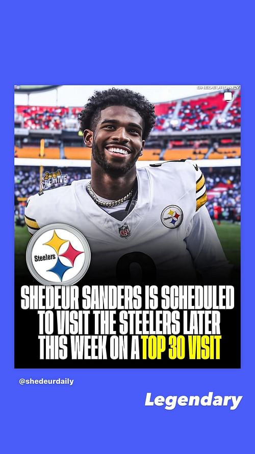 Shedeur Sanders reacts to Steelers booking him for a visit