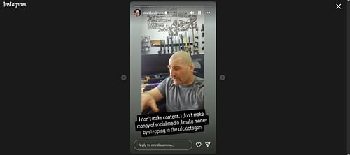 Sean Strickland issues a statement for influencer callouts. [Screenshot courtesy: @stricklandmma on Instagram]