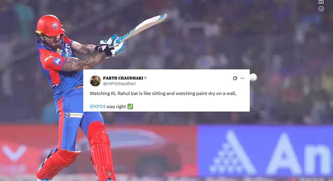 "Sitting and watching paint dry on a wall, @KP24 was right" - Fans' no-nonsense take on KL Rahul's 41 off 39 in DC vs RCB IPL 2025 match