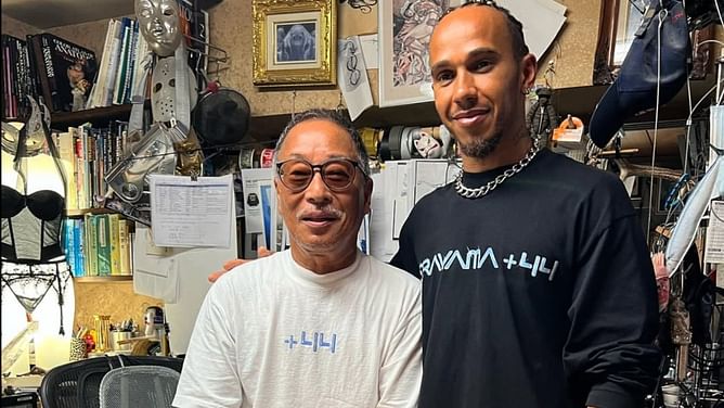 Lewis Hamilton visits iconic Japanese artist Hajime Sorayama in his studio