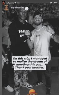 لقطة شاشة لتاريخ Instagram في موريسيو روفي على الاجتماع مع إسرائيل أديسانيا