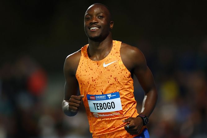 Letsile Tebogo makes feelings known after winning 200m season opener in front of home crowd