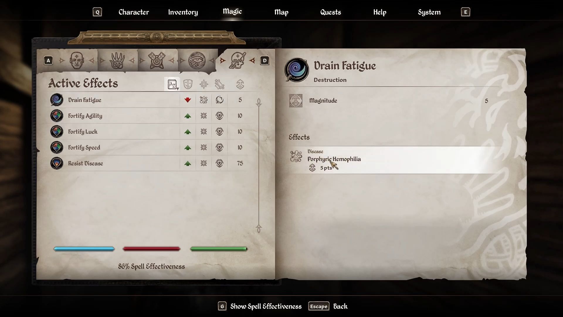 Contracting Porphyric Hemophilia doesn&#039;t seem that bad... (Image via YouTube/JFM || Bethesda Softworks)