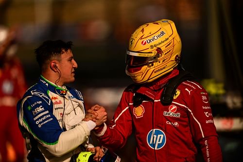 Isack Hadjar (L) and Lewis Hamilton (R) at the F1 Grand Prix Of China - Source: Getty