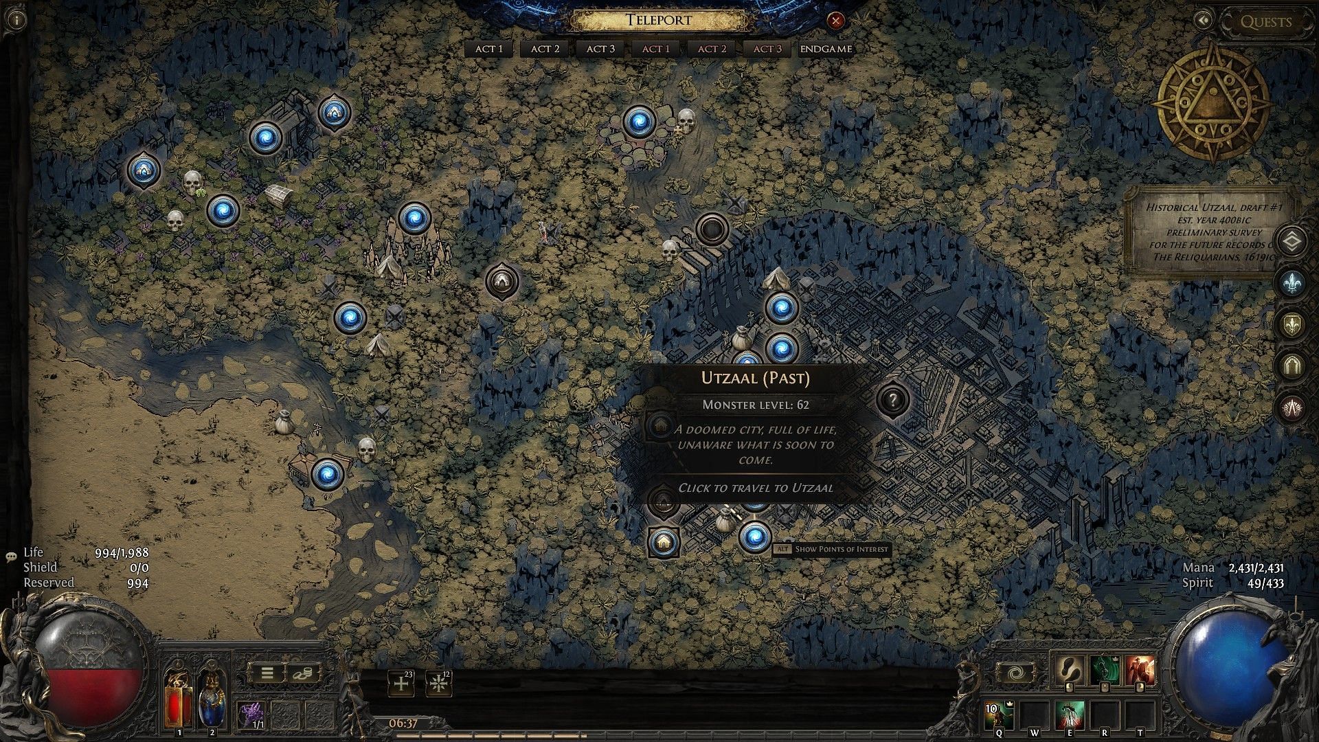 Utzaal Past in the Cruel Act III map (Image via GGG)