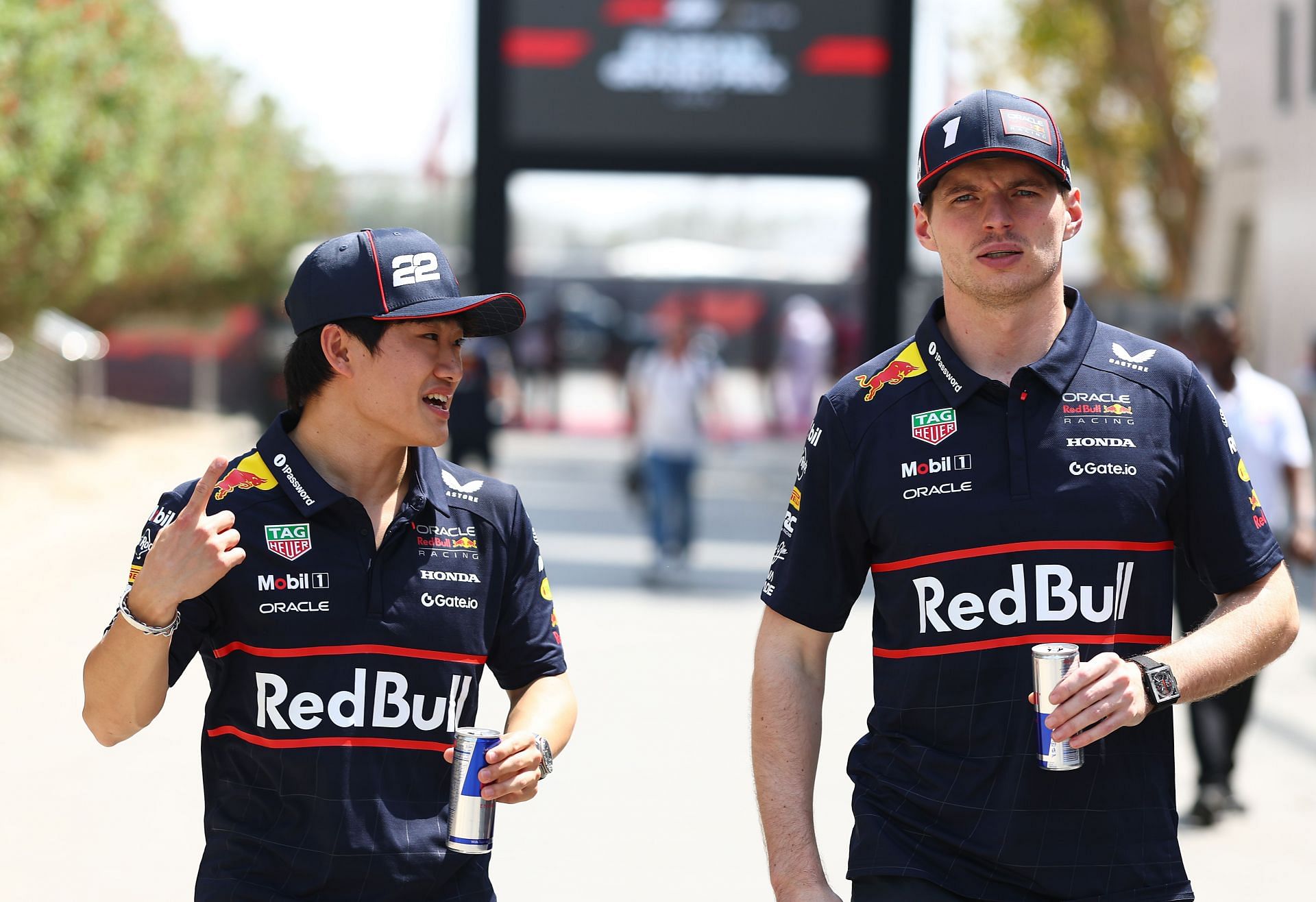 Yuki Tsunoda [L] with Max Verstappen [R] at F1 Grand Prix of Bahrain - Final Practice - Source: Getty