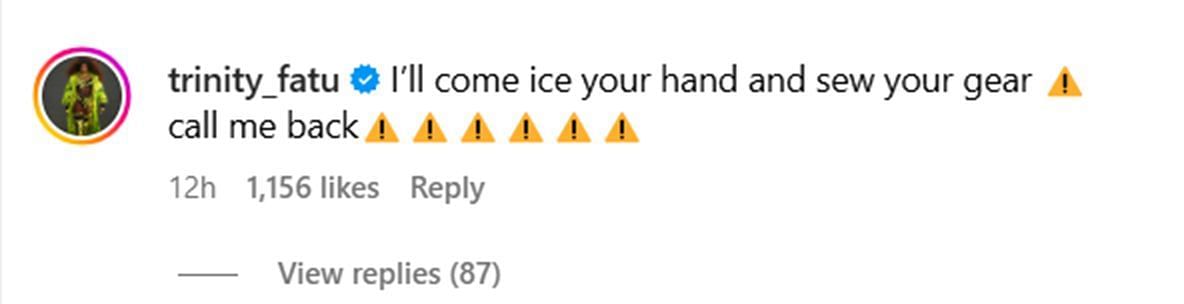 Naomi sends a message to Bianca Belair on Instagram [Image credit: Belair&#039;s IG]