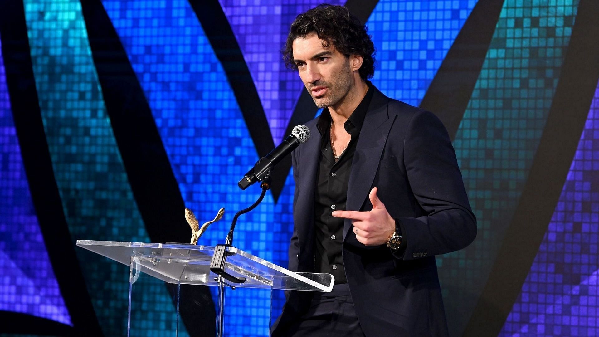 Justin Baldoni speaks onstage at the Vital Voices 12th Annual Voices of Solidarity Awards at the IAC Building on December 09, 2024, in New York City. (Image via Getty/Bryan Bedder)