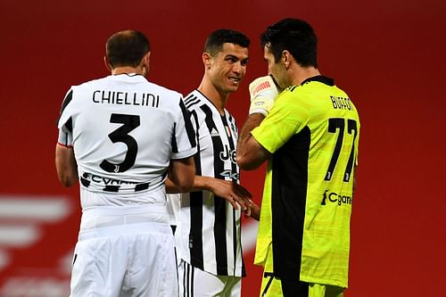 L to R: Chiellini, Ronaldo and Buffon - Source: Getty