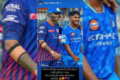 Suryakumar Yadav’s inspiring post for Ayush Mhatre (Image via Instagram-@surya_14kumar)
