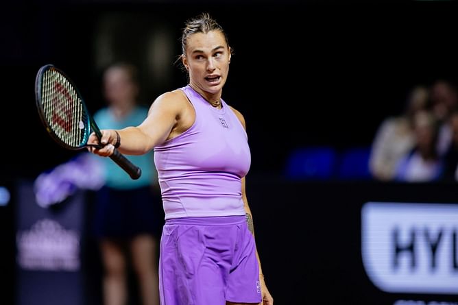 WATCH: Aryna Sabalenka hilariously refuses to accept runner-up trophy after failing to win Porsche yet again in her 4th Stuttgart final