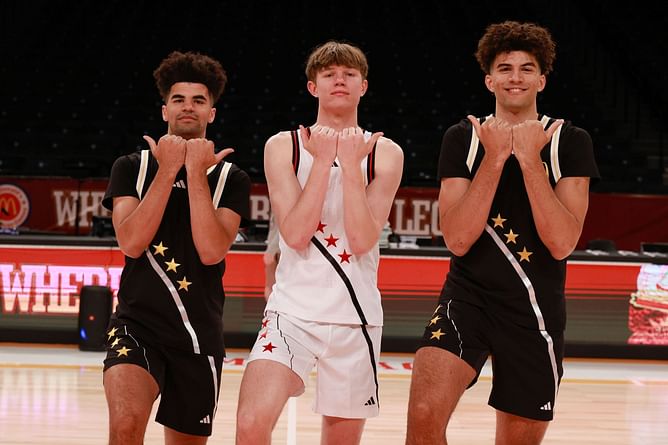 Duke signee Nik Khamenia gushes over future teammates Cameron and Cayden Boozer during Nike Hoop Summit