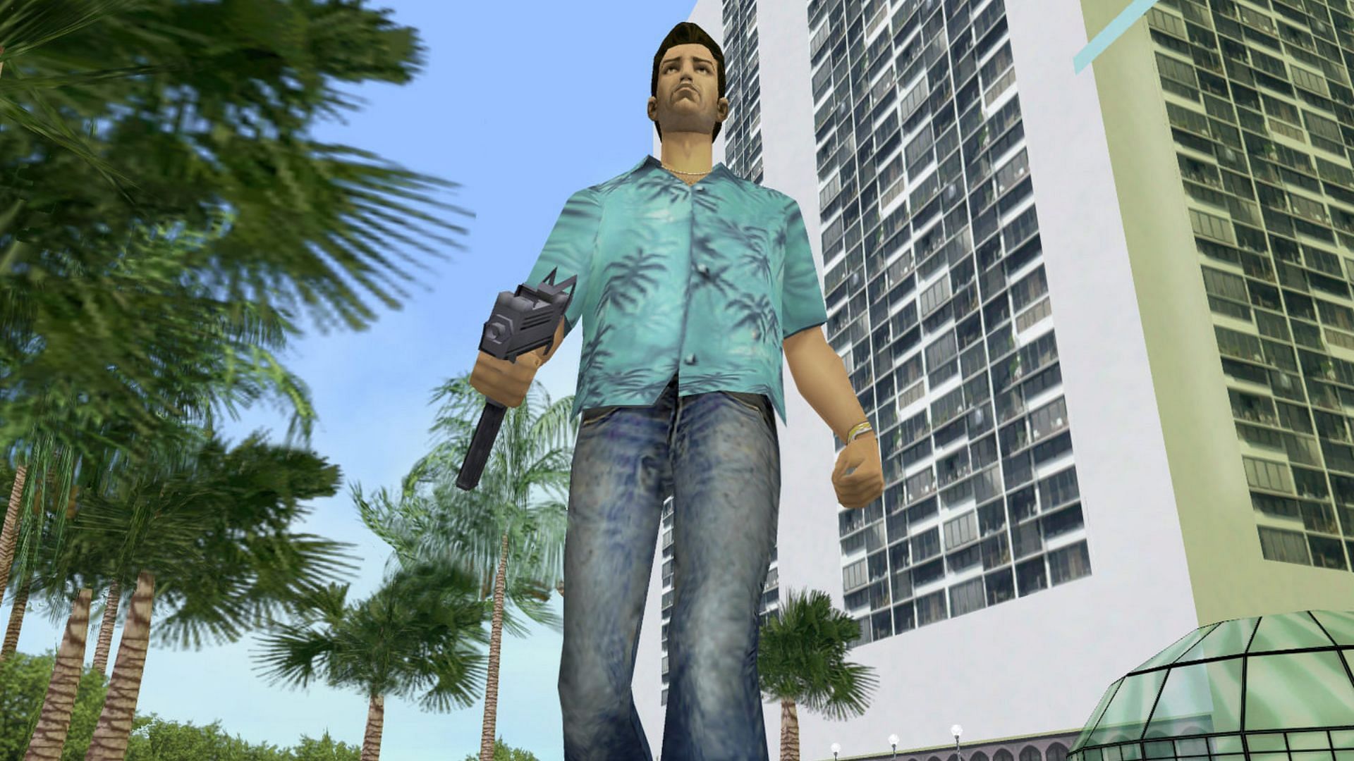Tommy Vercetti in his signature outfit (Image via Rockstar Games)