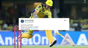 "Can't hit, can't bowl" - Fans troll Sam Curran for another single-digit score in CSK vs SRH IPL 2025 match