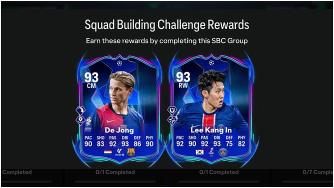 EA FC 25 RTTF Player Pick SBC (De Jong and Lee Kang-In): All tasks and cheapest solutions