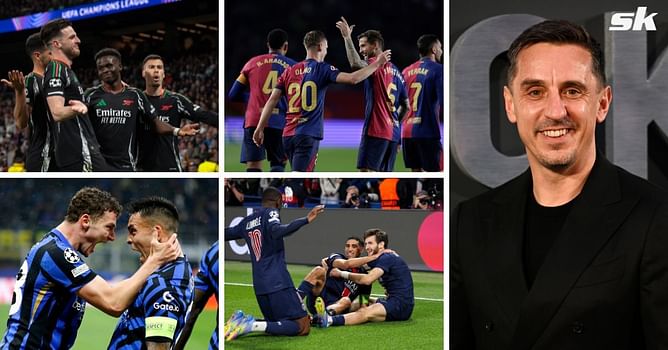 “He needs a trophy” - Gary Neville names club he wants to see win Champions League as Arsenal, PSG, Barcelona and Inter face off
