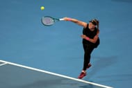 Ostapenko serves at the Qatar TotalEnergies Open 2025- Source: Getty