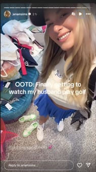 Jena Sims shares her excitement about attending Brooks Koepka’s golf event. Image via Instagram @jenasims