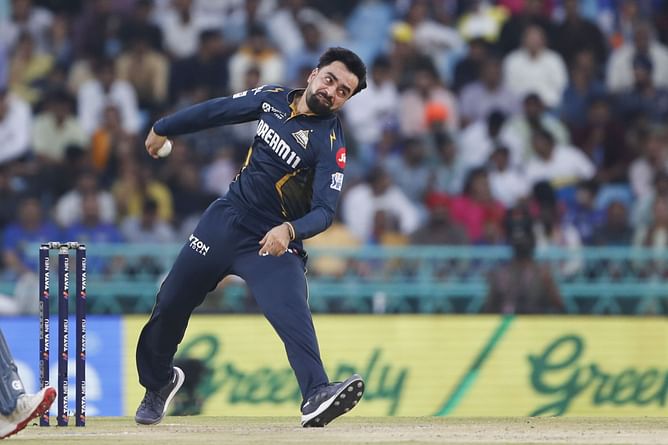 Rashid Khan bamboozles frustrated Andre Russell as Jos Buttler stumps him easily for 21 in KKR vs GT IPL 2025 match