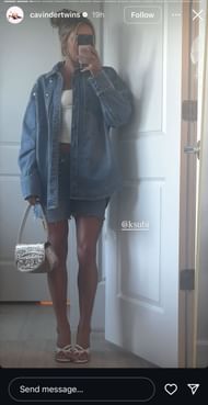 Hanna Cavinder shows off all-denim look on her IG story