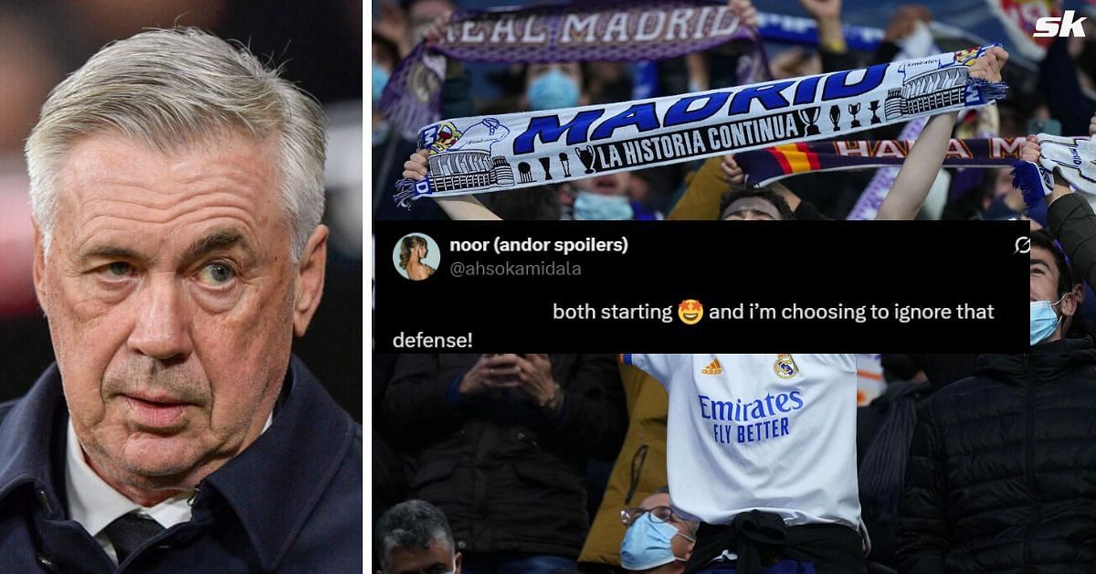 L to R: Carlo Ancelotti and Real Madrid fans (Image via Getty and X/@ahsokamidala)