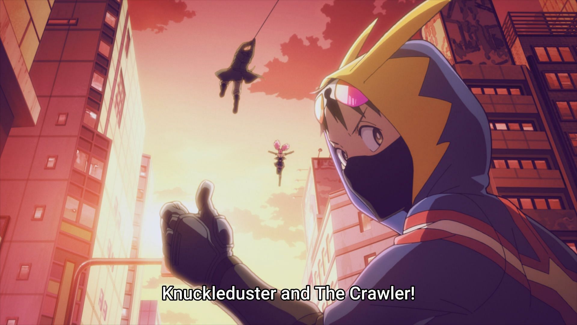 Koichi reveals their hero names (Image via Bones Film)