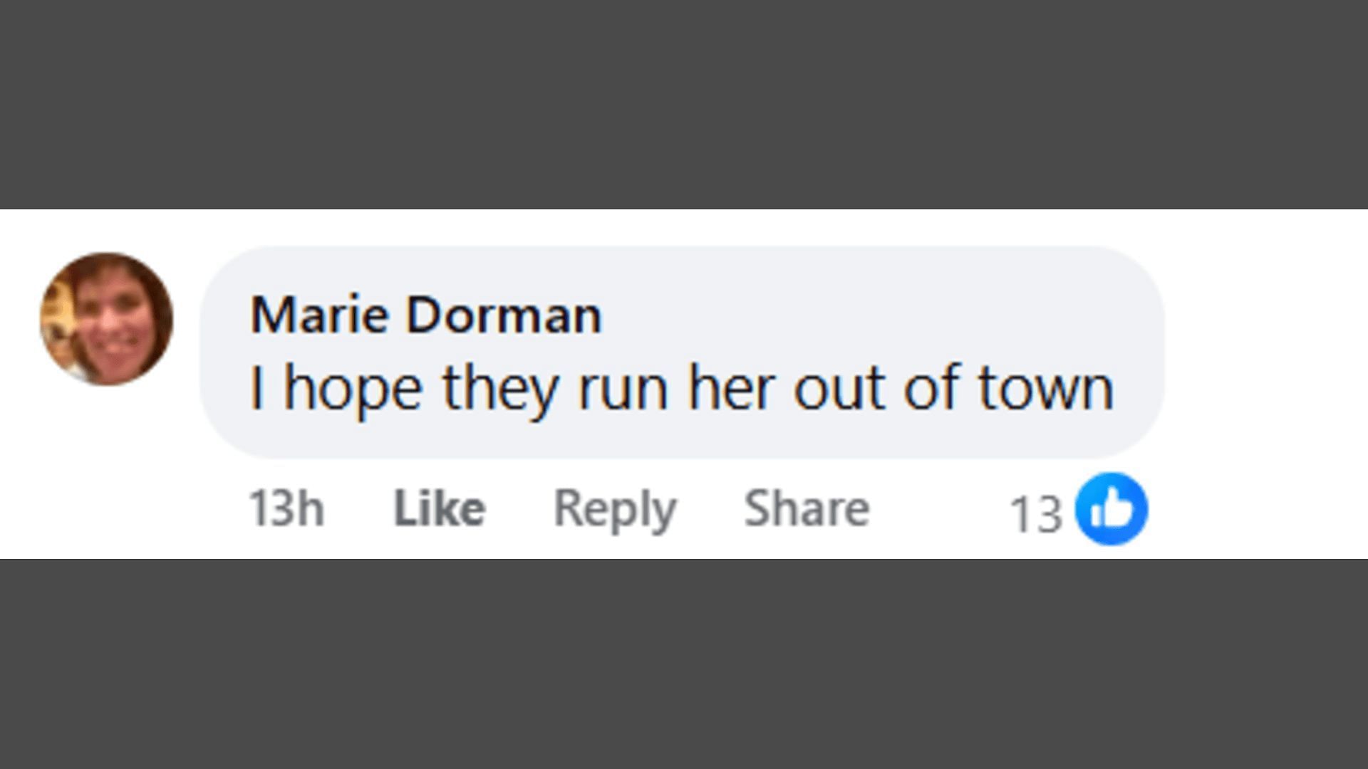 A post made by a fan, saying that Taylor should be sent out of town (Image via Facebook/The Bold and the Beautiful)