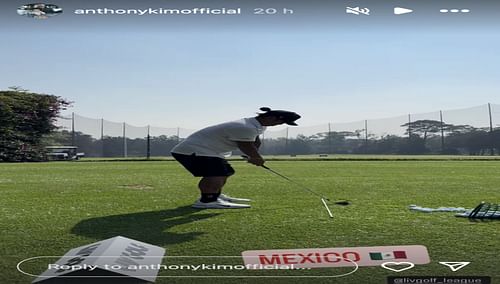 Anthony Kim practicing for LIV Golf Mexico City
