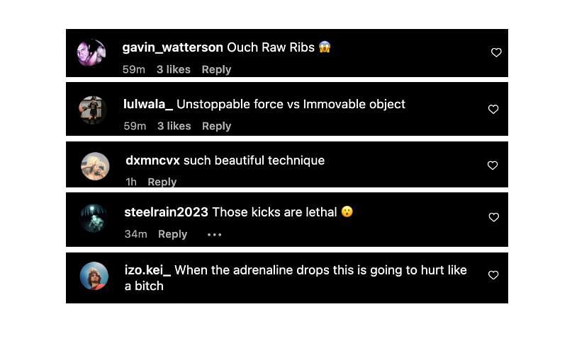 Screenshot of comments. [ONE Championship/Instagram]