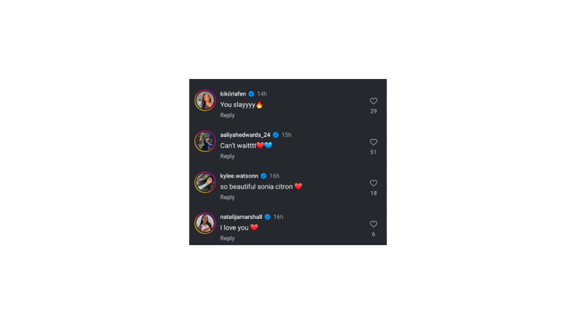 Okikiola Iriafen reacts to Sonia Citron&#039;s draft photos (Image by Instagram/@soniacitron)